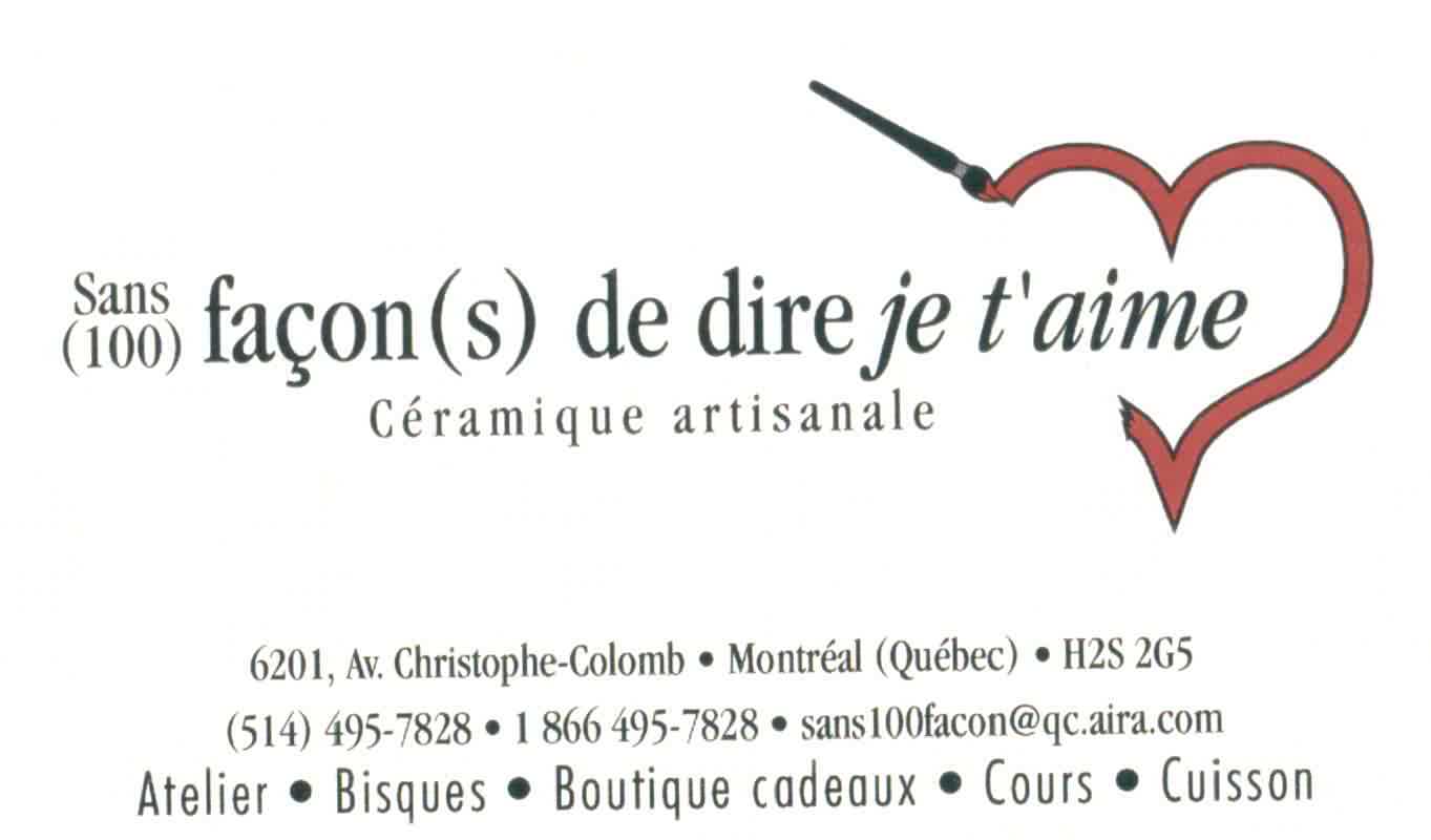 L'atelier Sans faon de dire je t'aime (poterie concept "prt  cuire", patines et glaures)